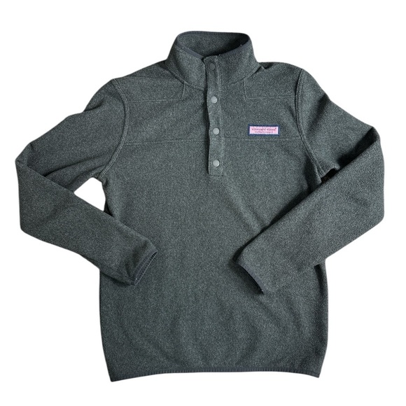 Vineyard Vines Gray Pullover Quarter Zip - Picture 1 of 4